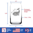 Cute Whale Beer Can Pint Glass - Beach Themed Decor and Gifts for Whale Lovers - 16 Oz Glasses