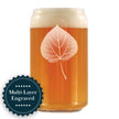 Aspen Leaf Engraved Beer Can Glass - Multi-Layer Engraving - 16 oz