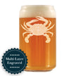 Crab Engraved Beer Can Glass - Multi-Layer Engraving - 16 oz