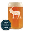 Elk Engraved Beer Can Glass - Multi-Layer Engraving - 16 oz