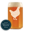 Hen Engraved Beer Can Glass - Multi-Layer Engraving - 16 oz
