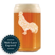 Rooster Engraved Beer Can Glass - Multi-Layer Engraving - 16 oz