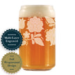 Folk Art Floral Engraved Beer Can Glass Hungarian Kalocsa Embroidery Pattern Multi-Layer Engraving - 16 oz