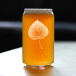 Aspen Leaf Engraved Beer Can Glass - Multi-Layer Engraving - 16 oz
