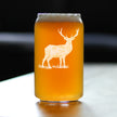 Deer Engraved Beer Can Glass - Multi-Layer Engraving - 16 oz