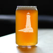 Lighthouse Engraved Beer Can Glass - Multi-Layer Engraving - 16 oz