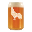 Rooster Engraved Beer Can Glass - Multi-Layer Engraving - 16 oz