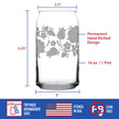 Folk Art Floral Engraved Beer Can Glass Hungarian Kalocsa Embroidery Pattern Multi-Layer Engraving - 16 oz