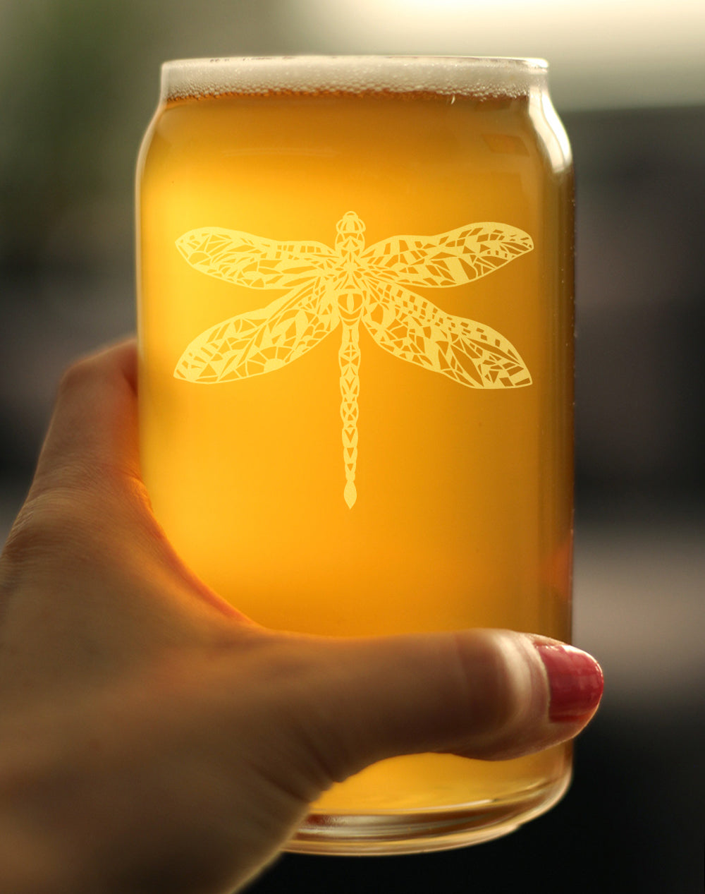 Dragonfly - Beer Can Pint Glass - Unique Gifts for Women and Men Who Love Dragonflies - 16 oz Glasses