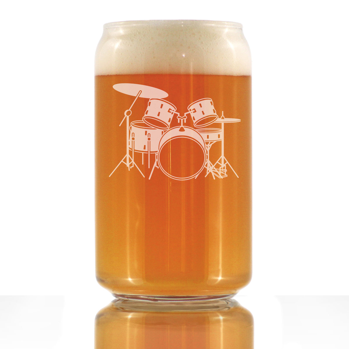 Drums - Beer Can Pint Glass - Drumming Gifts for Drummers - 16 oz Glasses