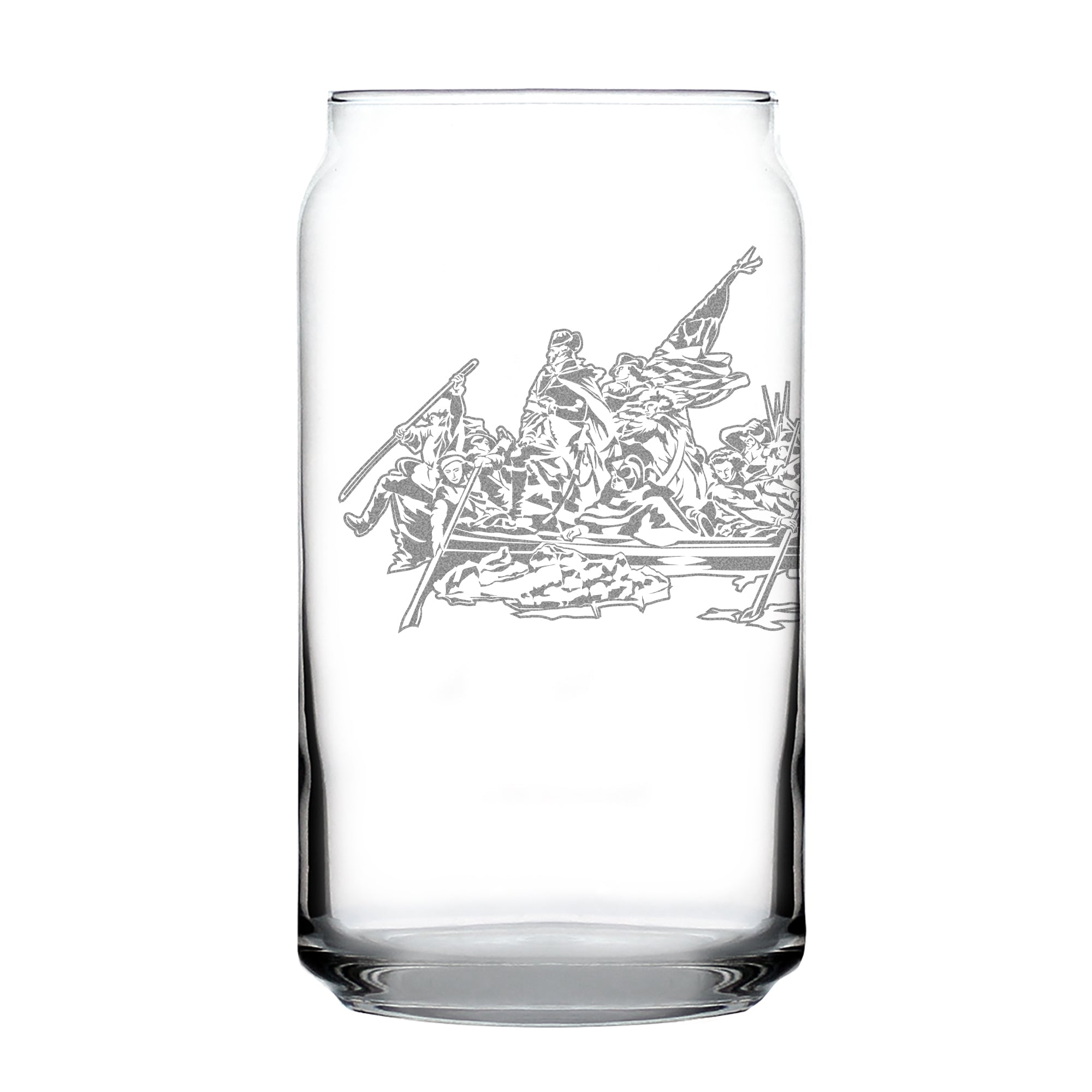 Freedom 250 Washington Crossing the Delaware Engraved Beer Can Glass - 16oz Official USA 250th Anniversary Merch