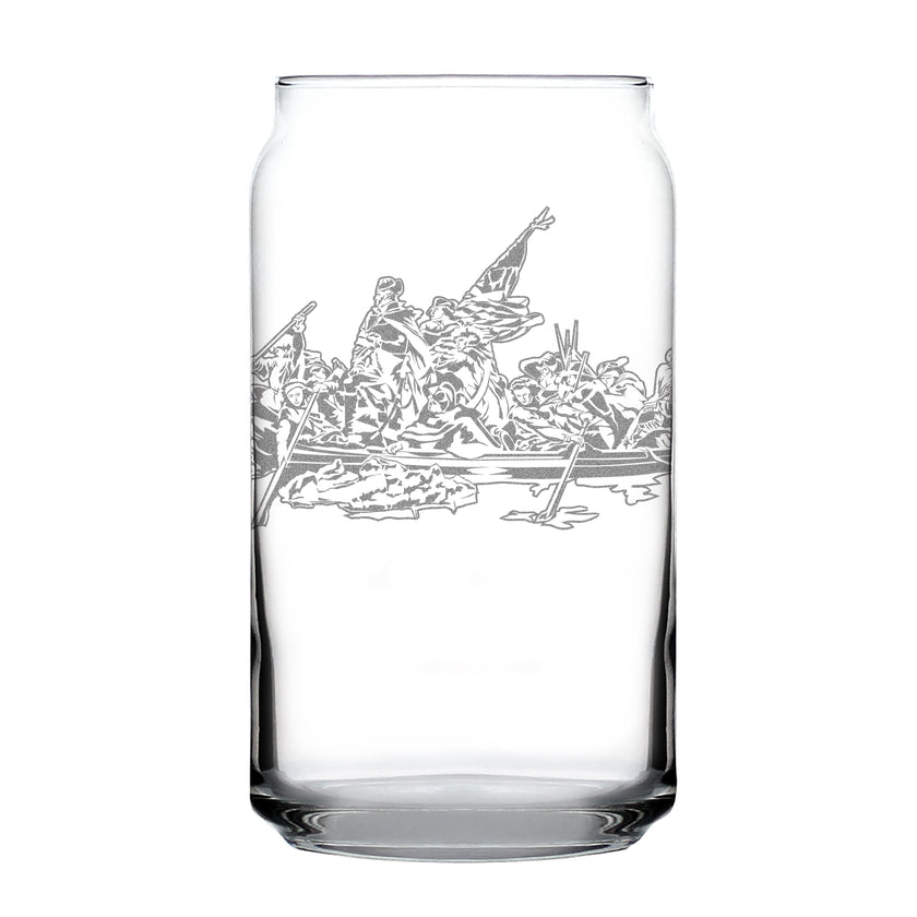 Freedom 250 Washington Crossing the Delaware Engraved Beer Can Glass - 16oz Official USA 250th Anniversary Merch