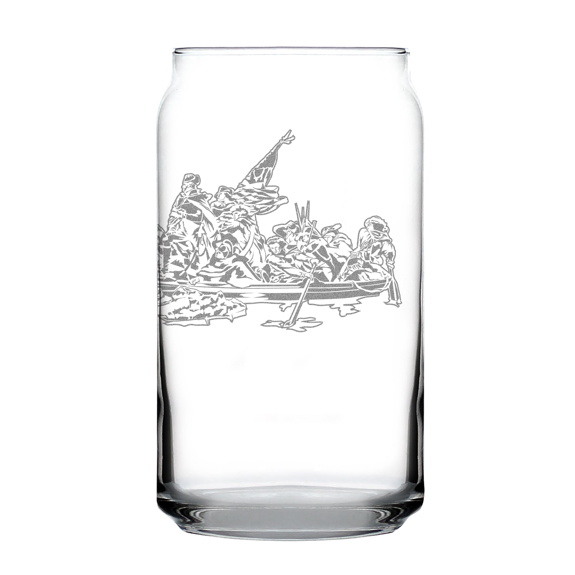 Freedom 250 Washington Crossing the Delaware Engraved Beer Can Glass - 16oz Official USA 250th Anniversary Merch