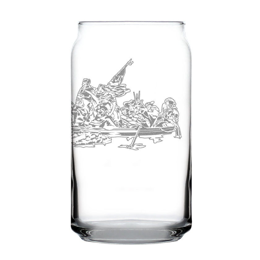 Freedom 250 Washington Crossing the Delaware Engraved Beer Can Glass - 16oz Official USA 250th Anniversary Merch