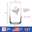 Freedom 250 Bald Eagle Engraved Beer Can Glass - 16oz Official USA 250th Anniversary Merch