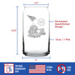 Freedom 250 Raising the Flag on Iwo Jima Engraved Beer Can Glass - 16oz Official USA 250th Anniversary Merch