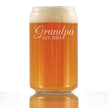Grandpa Est 2024 - New Grandfather Beer Can Pint Glass Gift for First Time Grandparents - Decorative 16 Oz Glasses