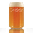 Godfather Est 2025 - New Godfather Beer Can Pint Glass Proposal Gift for First Time Godparents - Decorative 16 Oz Glasses