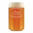 Aunt Est 2026 - Engraved Beer Can Glass - New Aunt Gift for First Time Aunts - Decorative Beer Can Shaped Pint Glass - 16oz