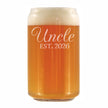 Uncle Est 2026 - Engraved Beer Can Glass - New Uncle Gift for First Time Uncles - Decorative Beer Can Shaped Pint Glass - 16oz