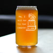 No I Will Not Fix Your Computer Engraved Beer Can Glass Gifts for Comp Sci Majors Beer Can Shaped Pint Glass - 16oz