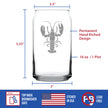 Lobster Engraved Beer Can Glass Lobster Gifts, Maine Souvenirs and Decor Beer Can Shaped Pint Glass - 16oz