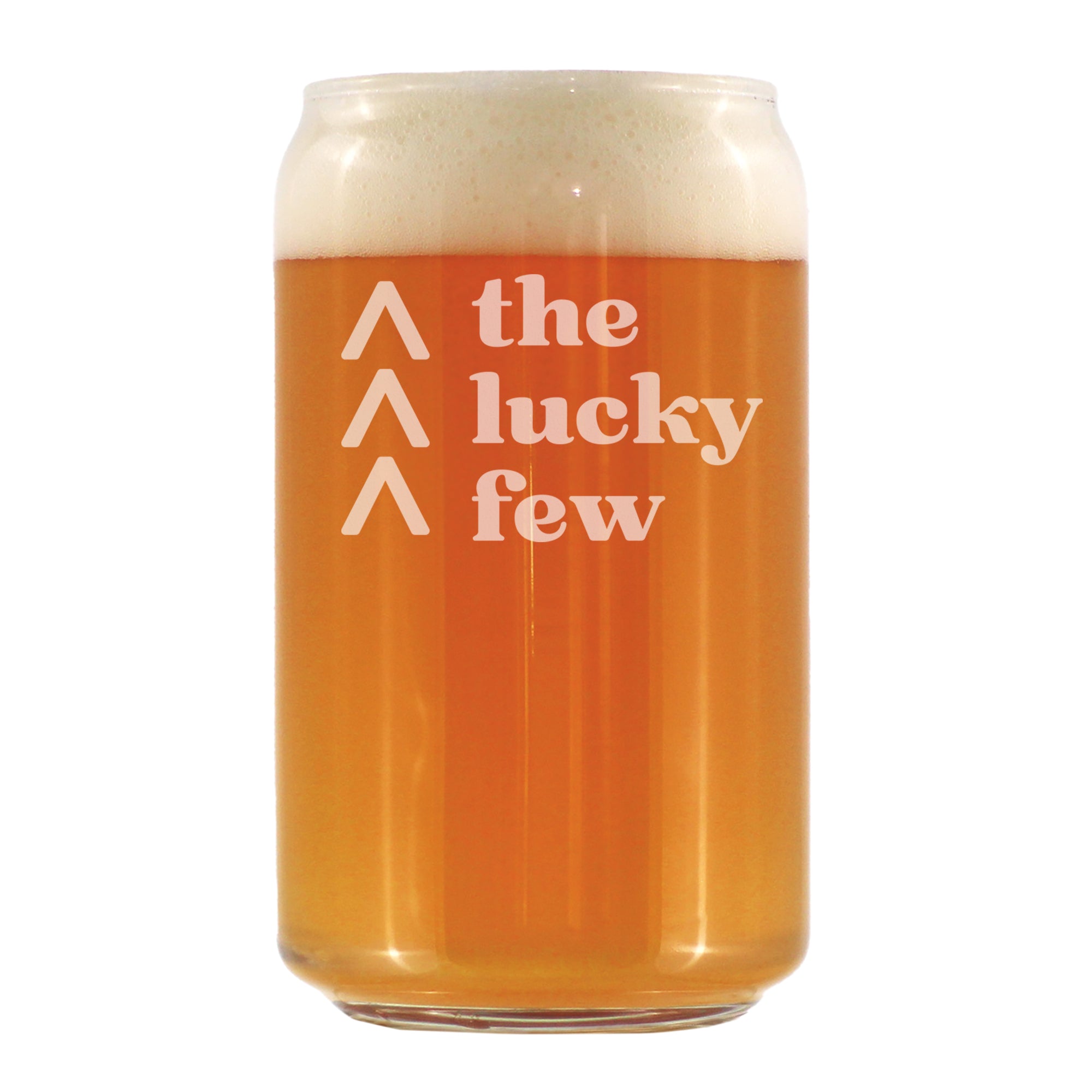 Lucky Few - Engraved Beer Can Glass Down Syndrome Awareness Gifts for Adults Beer Can Shaped Pint Glass - 16oz