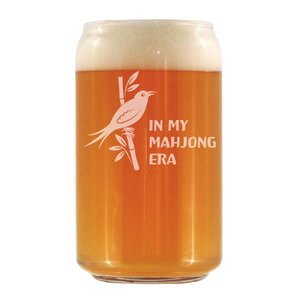 Mahjong Era - Engraved Beer Can Glass - 16 oz