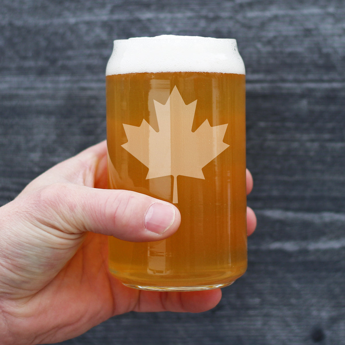 Canada Maple Leaf Beer Can Glass - Canadian Flag Gifts and Decor for Women and Men - 16 Oz Glasses