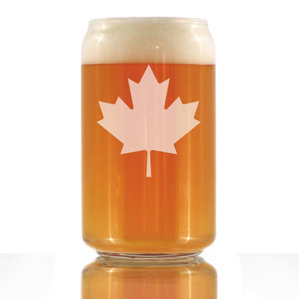 Canada Maple Leaf Beer Can Glass - Canadian Flag Gifts and Decor for Women and Men - 16 Oz Glasses