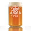 Pickleball Y'all Engraved Beer Can Glass Gifts Funny Pickleball Gifts Beer Can Shaped Pint Glass - 16oz