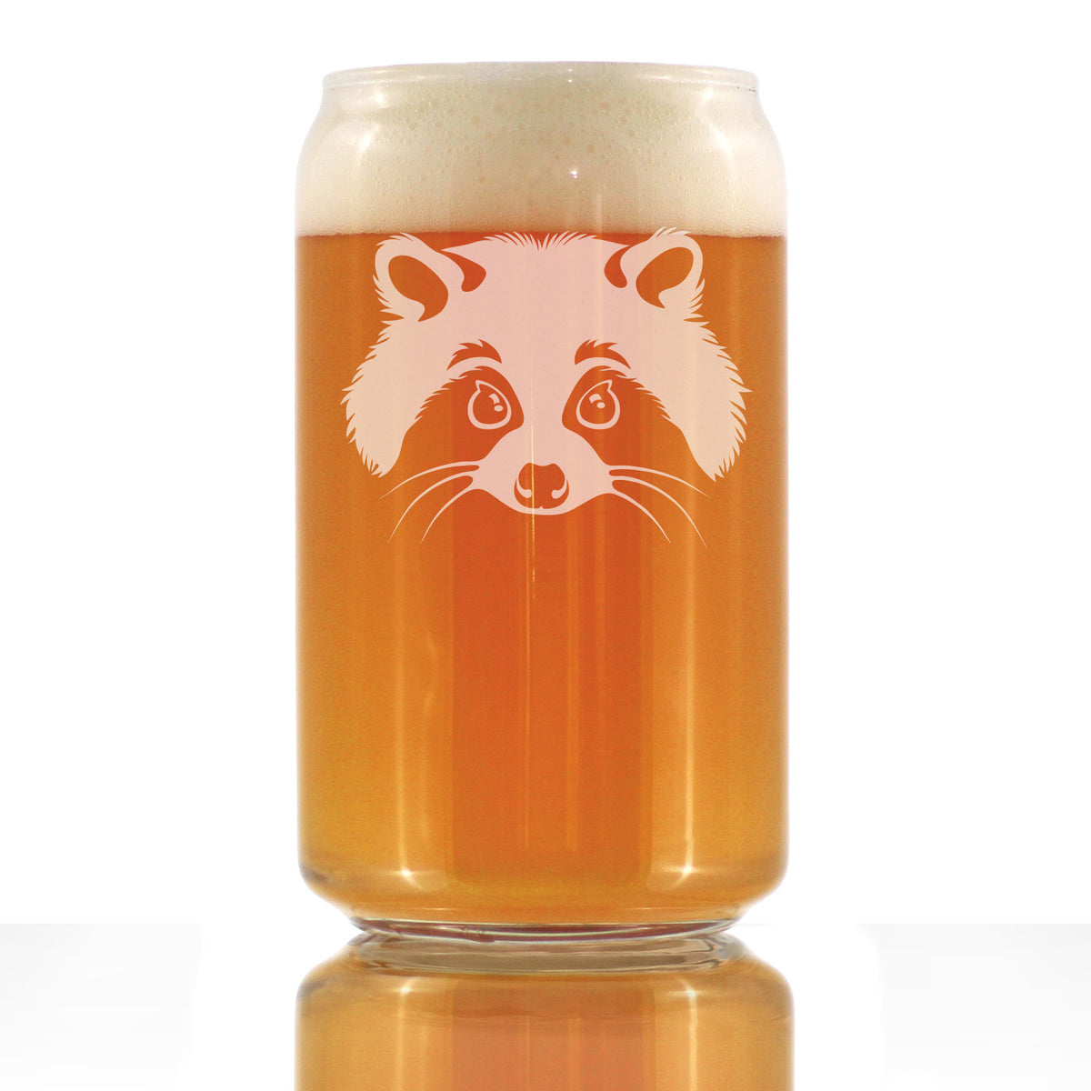 Raccoon Face - Beer Can Pint Glass - Cute Raccoon Gifts for Animal Lovers - 16 oz Glasses