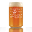 Grandma's My Name, Spoilin's My Game - Beer Can Pint Glass - Funny Gifts for Grandma - 16 Oz Glasses