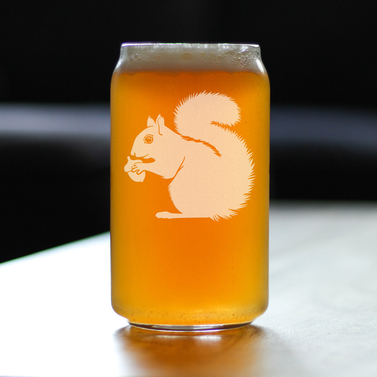 Squirrel Beer Can Pint Glass - Squirrel Gifts and Decor with Squirrels - 16 Oz Glasses