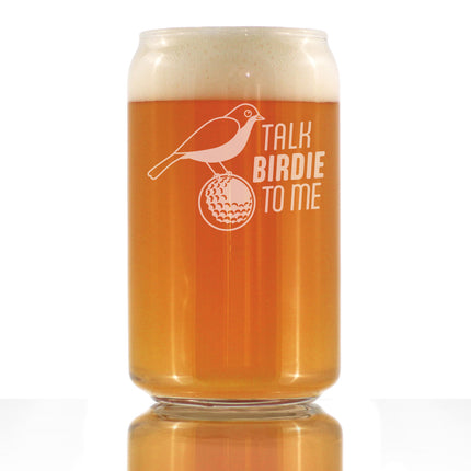 Funny Golf Gifts Engraved Beer Can Glass Gifts Talk Birdie to Me Beer Can Shaped Pint Glass - 16oz