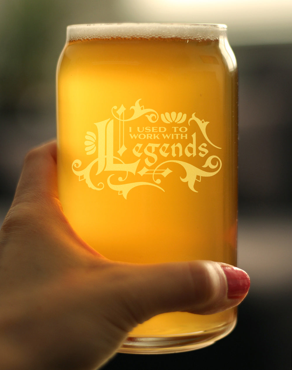 Used to Work with Legends - Beer Can Pint Glass - Funny Farewell Gifts for Coworkers Leaving or Retirement - 16 oz Glasses