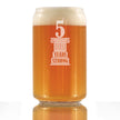 5 Years Strong Engraved Beer Can Glass Gifts 5th Anniversary Party Decor Beer Can Shaped Pint Glass - 16oz