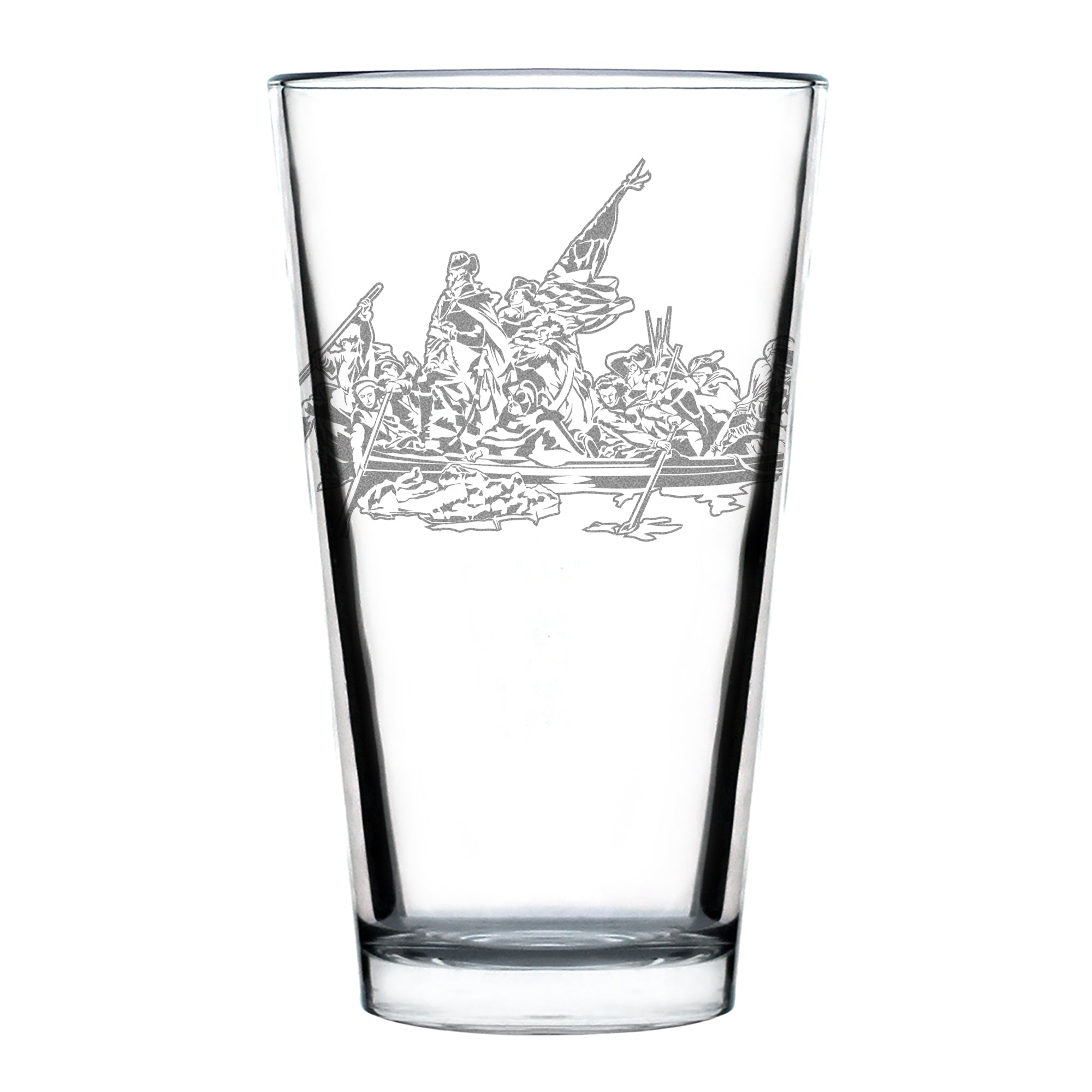 America 250 Washington Crossing the Delaware Engraved Pint Glass America250 Official for 250th Anniversary of the USA High Quality Pint Glasses for Beer - 16oz