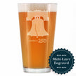 America 250 Liberty Bell Engraved Pint Glass America250 Official for 250th Anniversary of the USA High Quality Pint Glasses for Beer - 16oz
