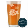 American 250 Raising the Flag on Iwo Jima Engraved Pint Glass America250 Official for 250th Anniversary of the USA High Quality Pint Glasses for Beer - 16oz