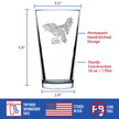 America 250 Bald Eagle Engraved Pint Glass America250 Official for 250th Anniversary of the USA High Quality Pint Glasses for Beer - 16oz