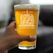 America 250 Lincoln Memorial Engraved Pint Glass America250 Official for 250th Anniversary of the USA High Quality Pint Glasses for Beer - 16oz