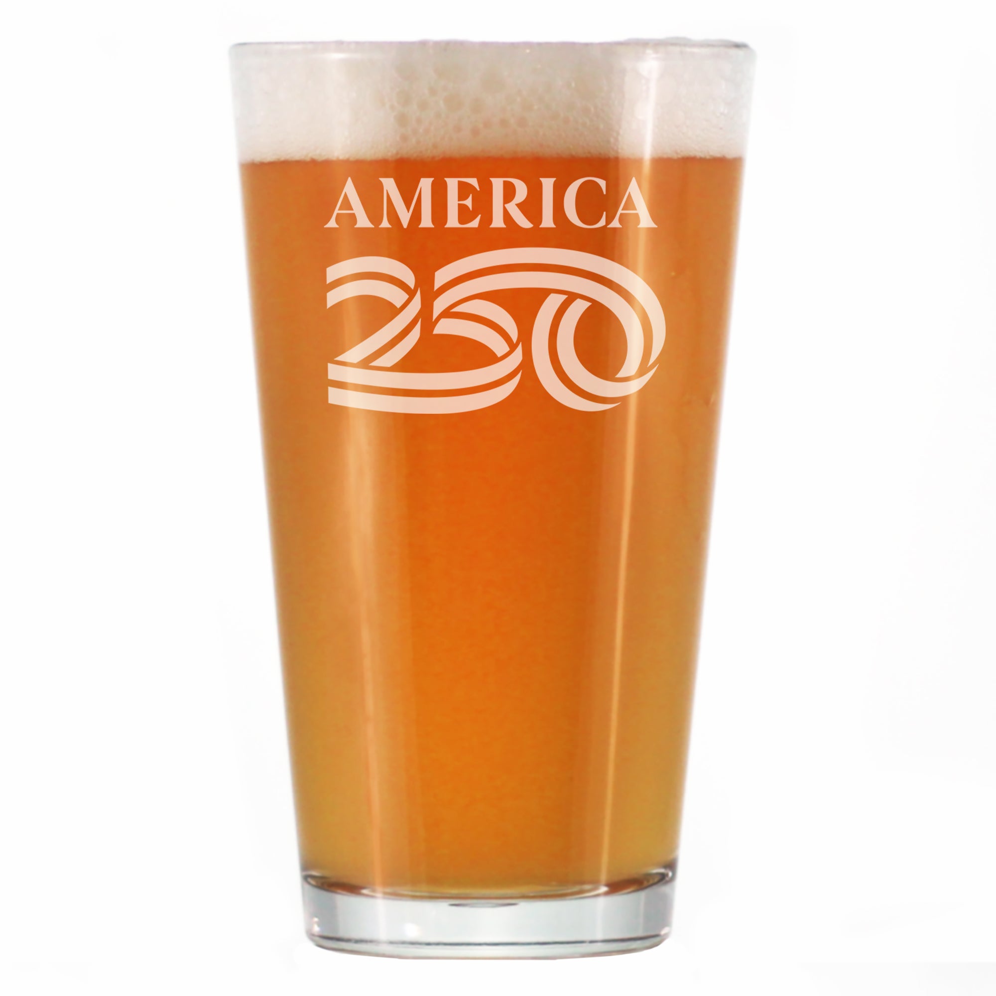 America 250 Logo Engraved Pint Glass America250 Official for 250th Anniversary of the USA High Quality Pint Glasses for Beer - 16oz