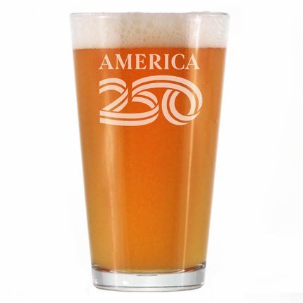 America 250 Logo Engraved Pint Glass America250 Official for 250th Anniversary of the USA High Quality Pint Glasses for Beer - 16oz