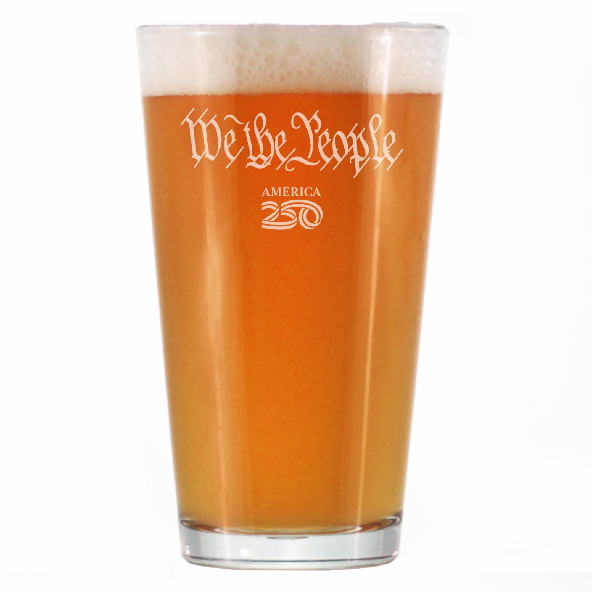 America 250 We the People Engraved Pint Glass America250 Official for 250th Anniversary of the USA High Quality Pint Glasses for Beer - 16oz