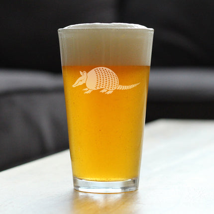 Armadillo Engraved Pint Glass Texas Gifts and Souvenirs High Quality Pint Glasses for Beer - 16oz
