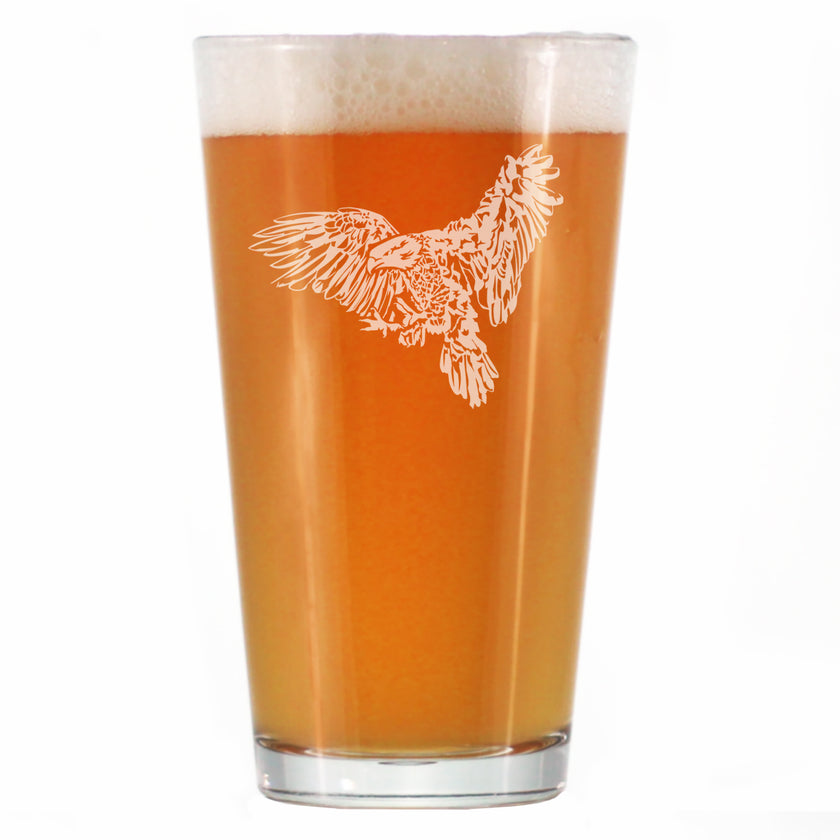 Bald Eagle - Engraved Pint Glass Patriotic American Decorations and Gifts High Quality Pint Glasses for Beer - 16oz