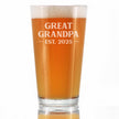 Great Grandpa Est 2025 - New Great Grandfather Pint Glass Gift for First Time Great Grandparents - Bold 16 Oz Glasses