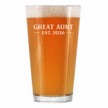 Great Aunt Est 2026 - Engraved Pint Glass - New Great Aunt Gift for First Time Great Aunts - Bold High Quality Pint Glasses for Beer - 16oz