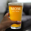 Mom Est 2026 - Engraved Pint Glass - New Mother Gift for First Time Parents - Bold High Quality Pint Glasses for Beer - 16oz